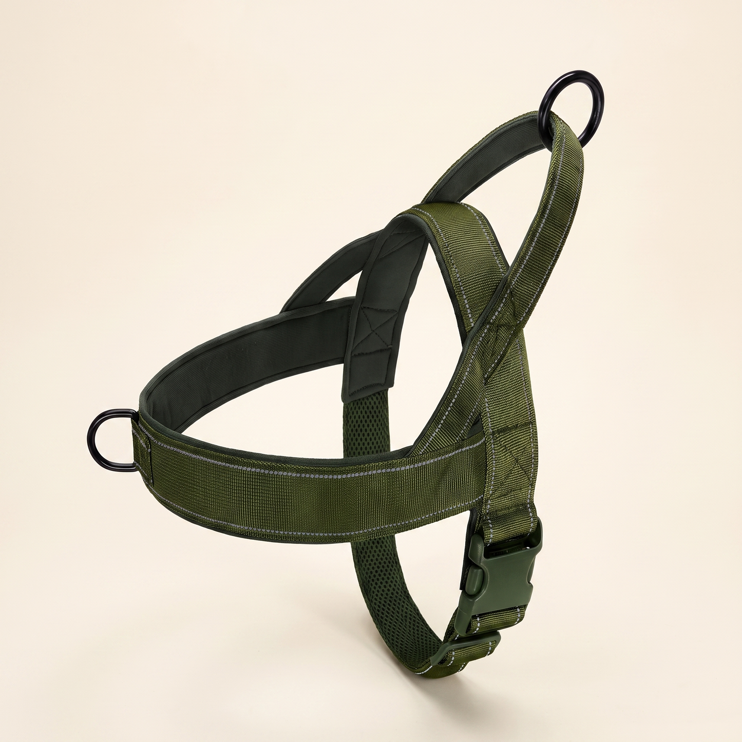 No-Pull Padded Vest Harness - Olive Green (Padded)