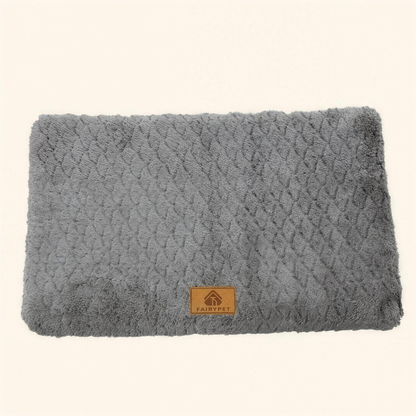 Foam Crate Mat with Washable Faux Fur Cover - dark charcoal grey
