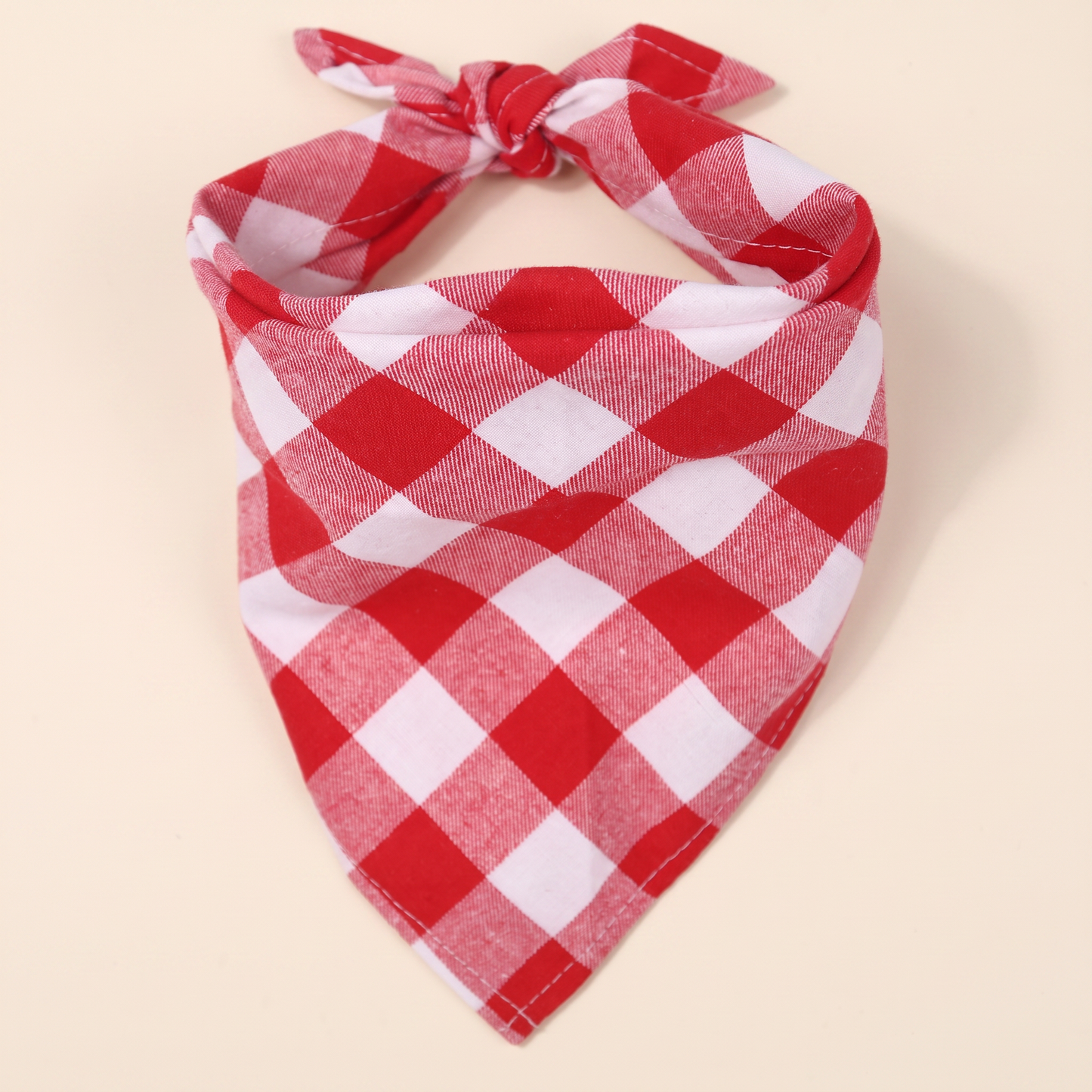 Cotton Plaid Dog Bandana - pink