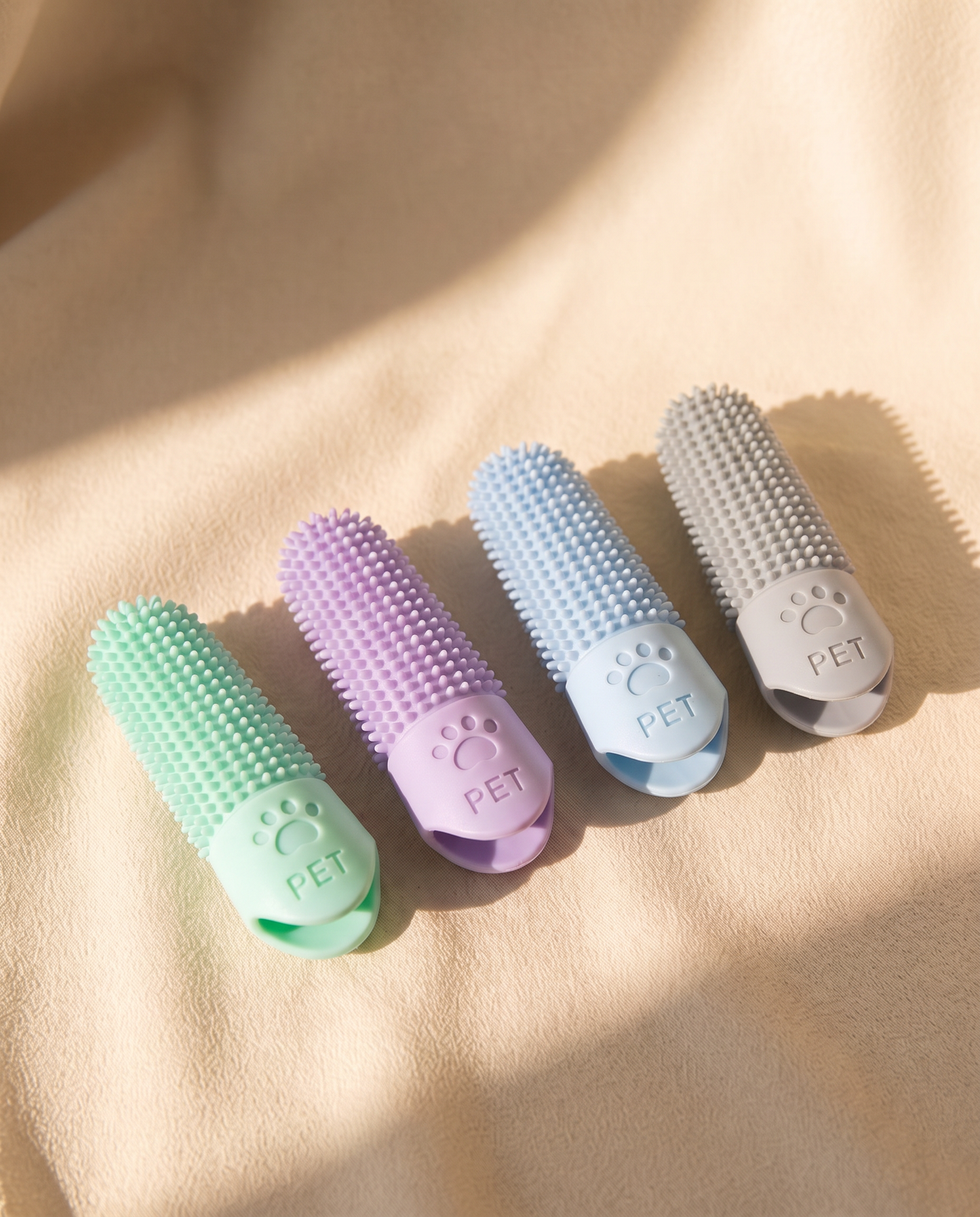 360 Degree Silicone Finger Toothbrush, styled in a home setting