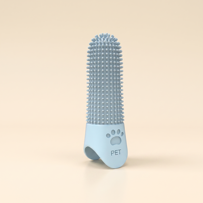 360 Degree Silicone Finger Toothbrush - blue