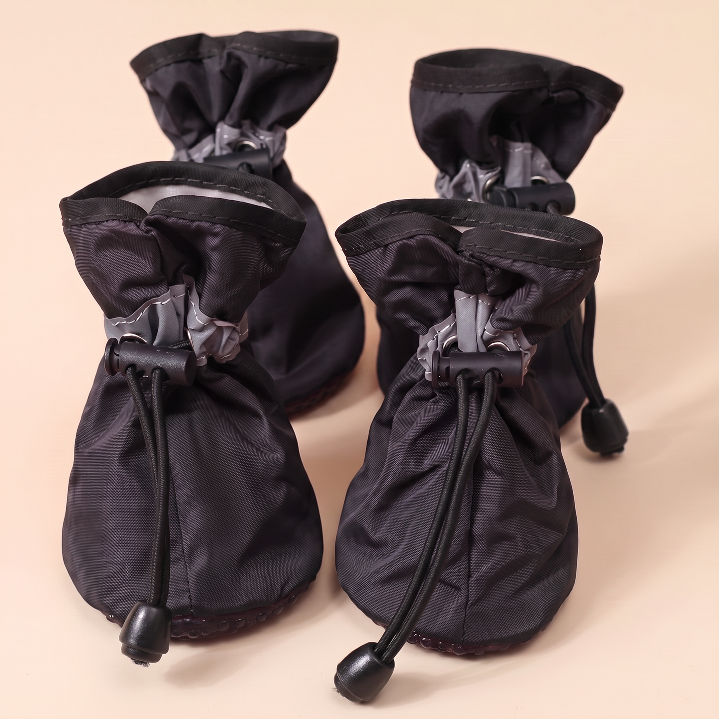 Waterproof Dog Rain Boots, Set of 4 - black