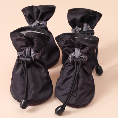 Waterproof Dog Rain Boots, Set of 4 - black
