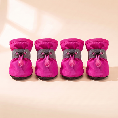 Waterproof Anti-Slip Dog Boots, Set of 4 - rosered