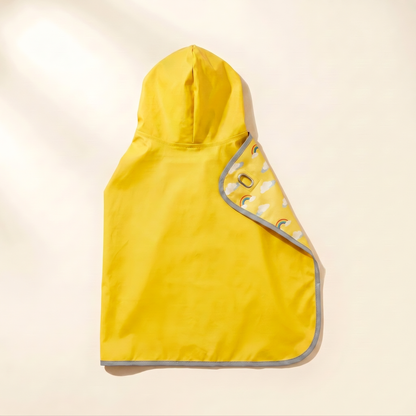 Reversible Hooded Dog Rain Cape in Yellow