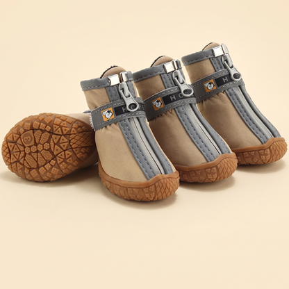 Breathable Mesh Dog Shoes, Set of 4 - khaki