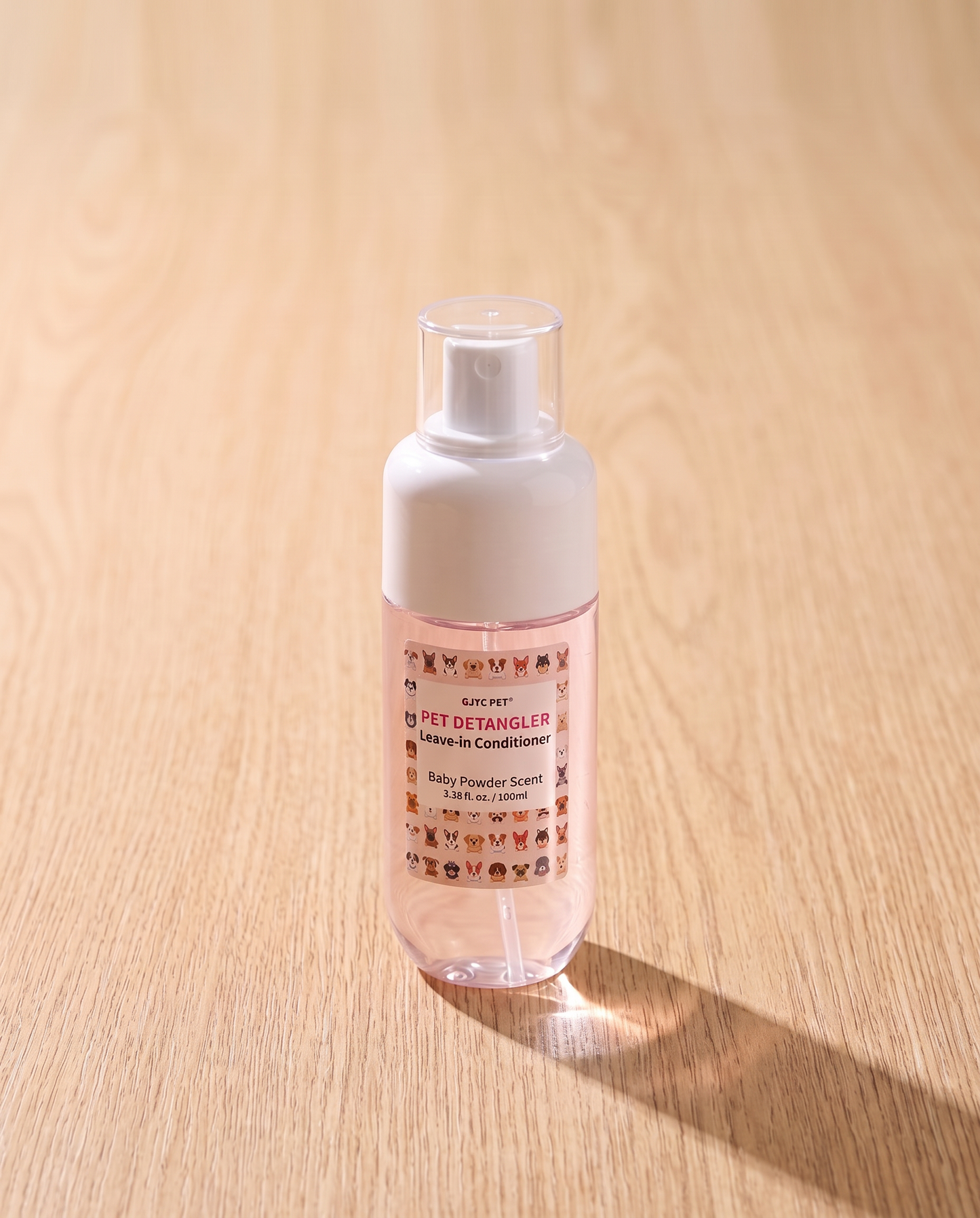 Baby Powder Detangler Spray for Dogs and Cats, styled in a home setting