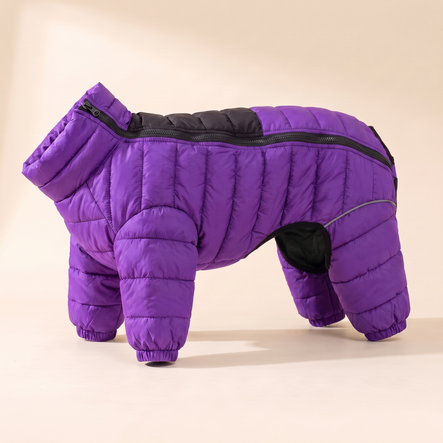 Padded Four-Leg Winter Dog Snowsuit - Purple