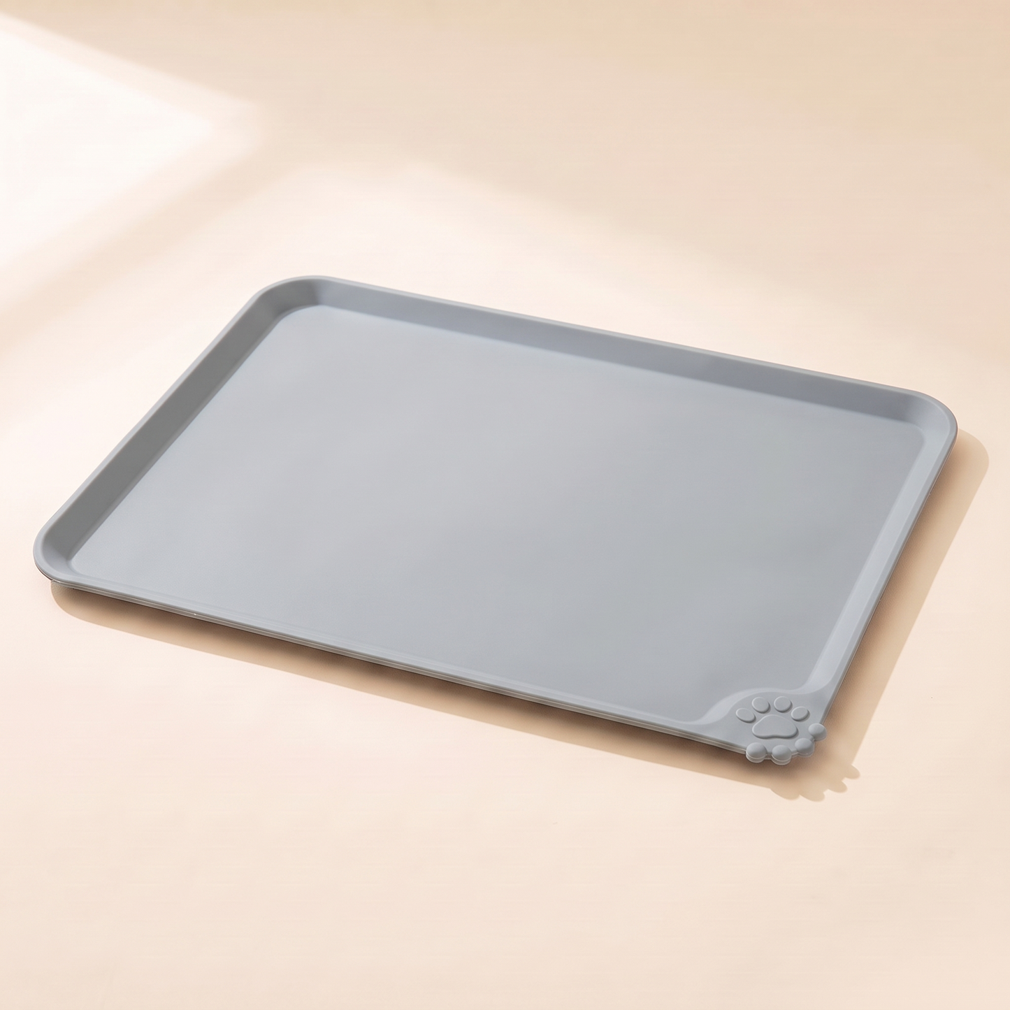 Silicone Feeding Mat with Raised Edge - light-grey