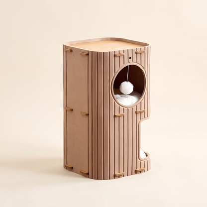 Multi-Level Felt Cat Tower - 2-Level Camel