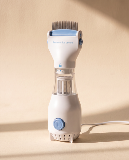 Electric Flea Removal Comb with Filter, styled in a home setting
