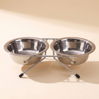 Elevated Double Bowl Feeder Stand