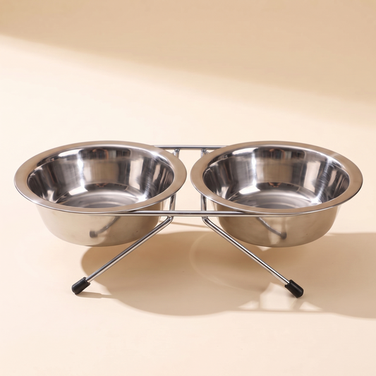 Elevated Double Bowl Feeder Stand
