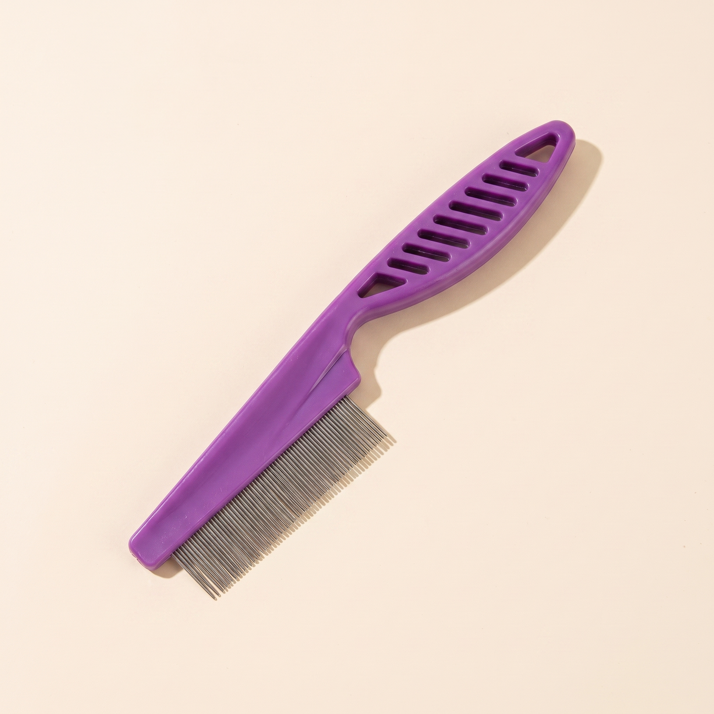 Fine-Tooth Flea Comb for Dogs and Cats in purple