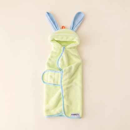 Hooded Fleece Dog Bathrobe