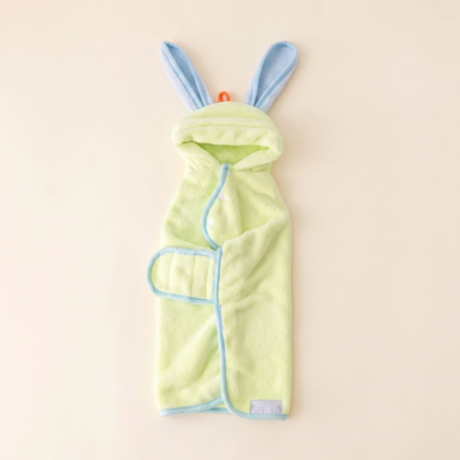 Hooded Fleece Dog Bathrobe