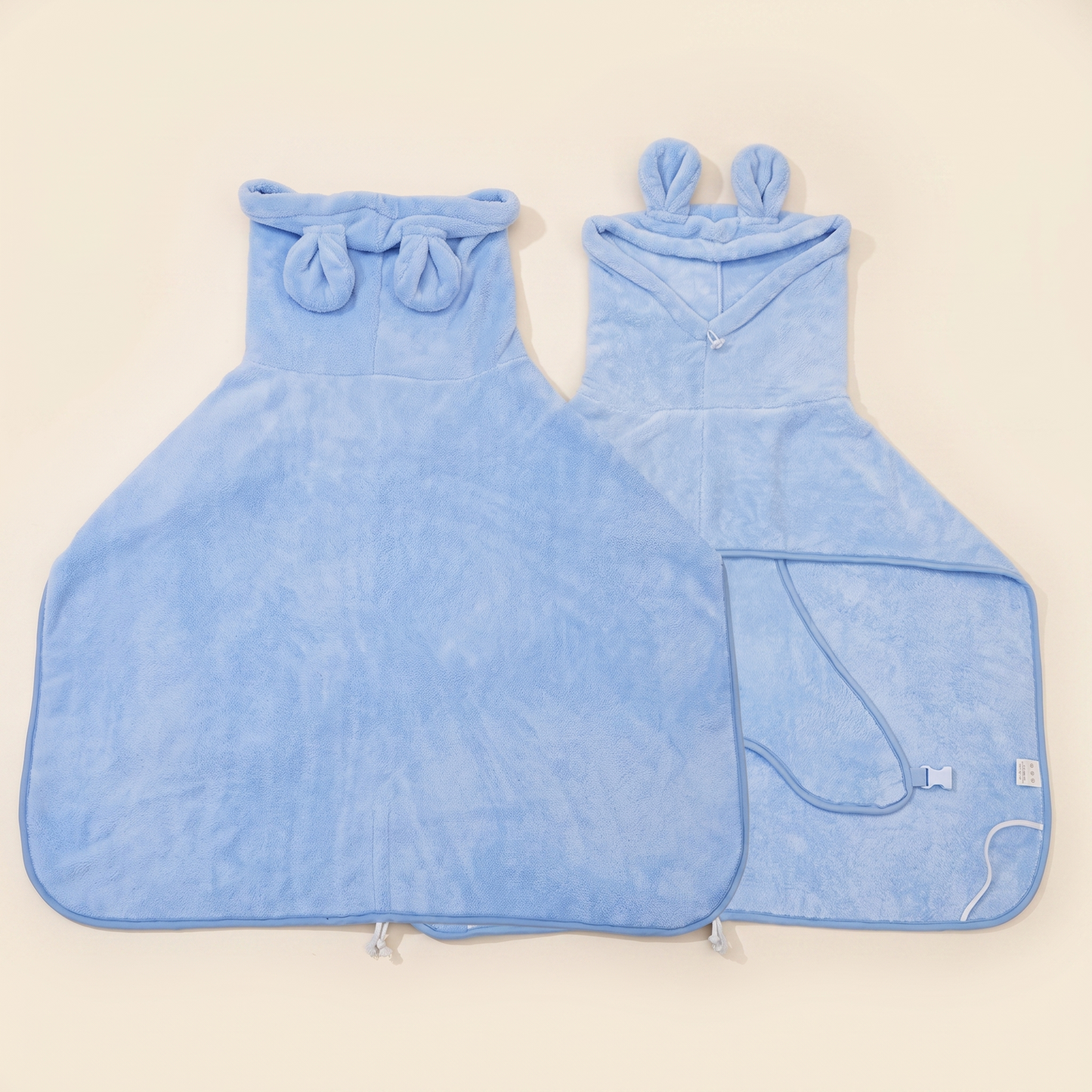 Hooded Microfiber Dog Bathrobe in Blue