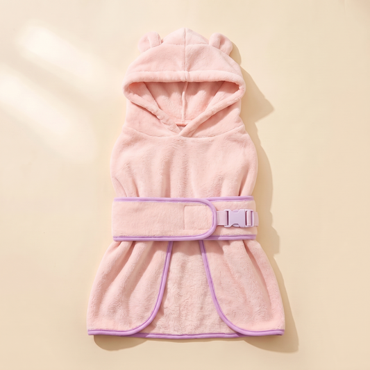 Hooded Microfiber Dog Bathrobe
