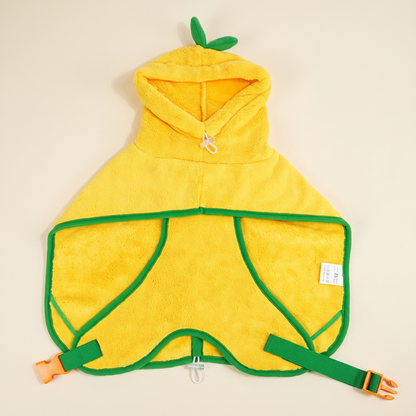 Hooded Microfiber Dog Bathrobe in Yellow