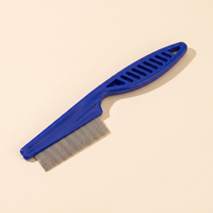 Fine-Tooth Flea Comb for Dogs and Cats in blue