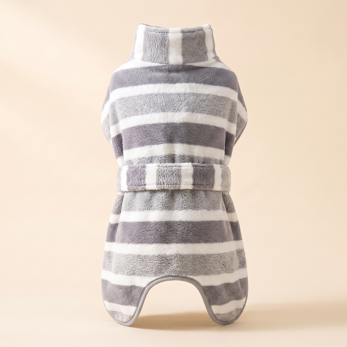 Striped Microfiber Dog Bathrobe