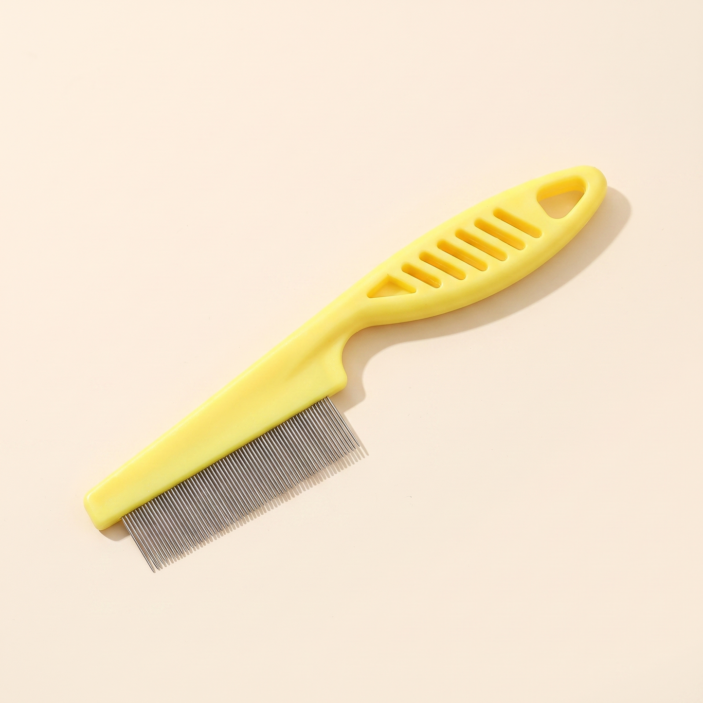 Fine-Tooth Flea Comb for Dogs and Cats in yellow