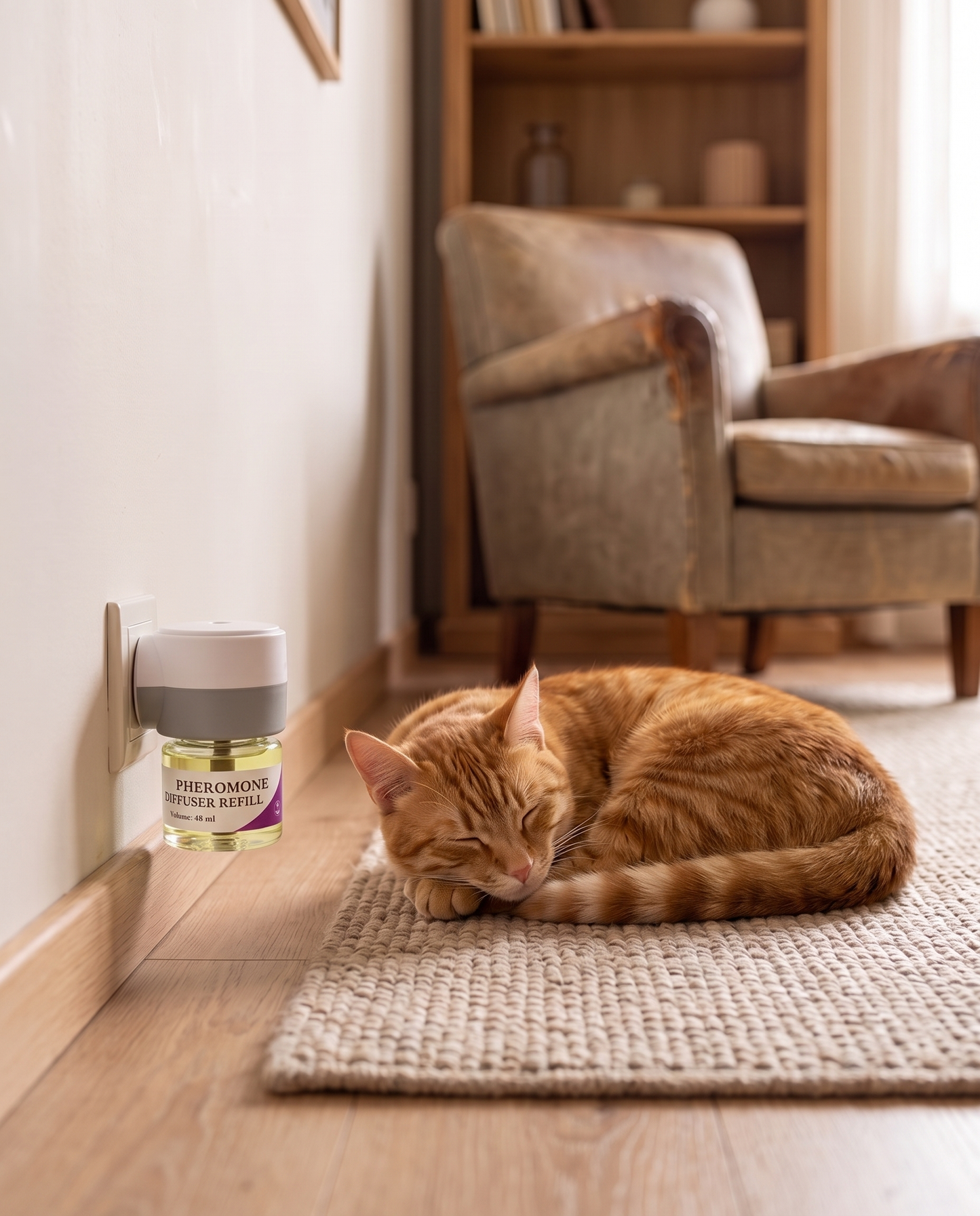 Calming Pheromone Diffuser with Refill, in use at home