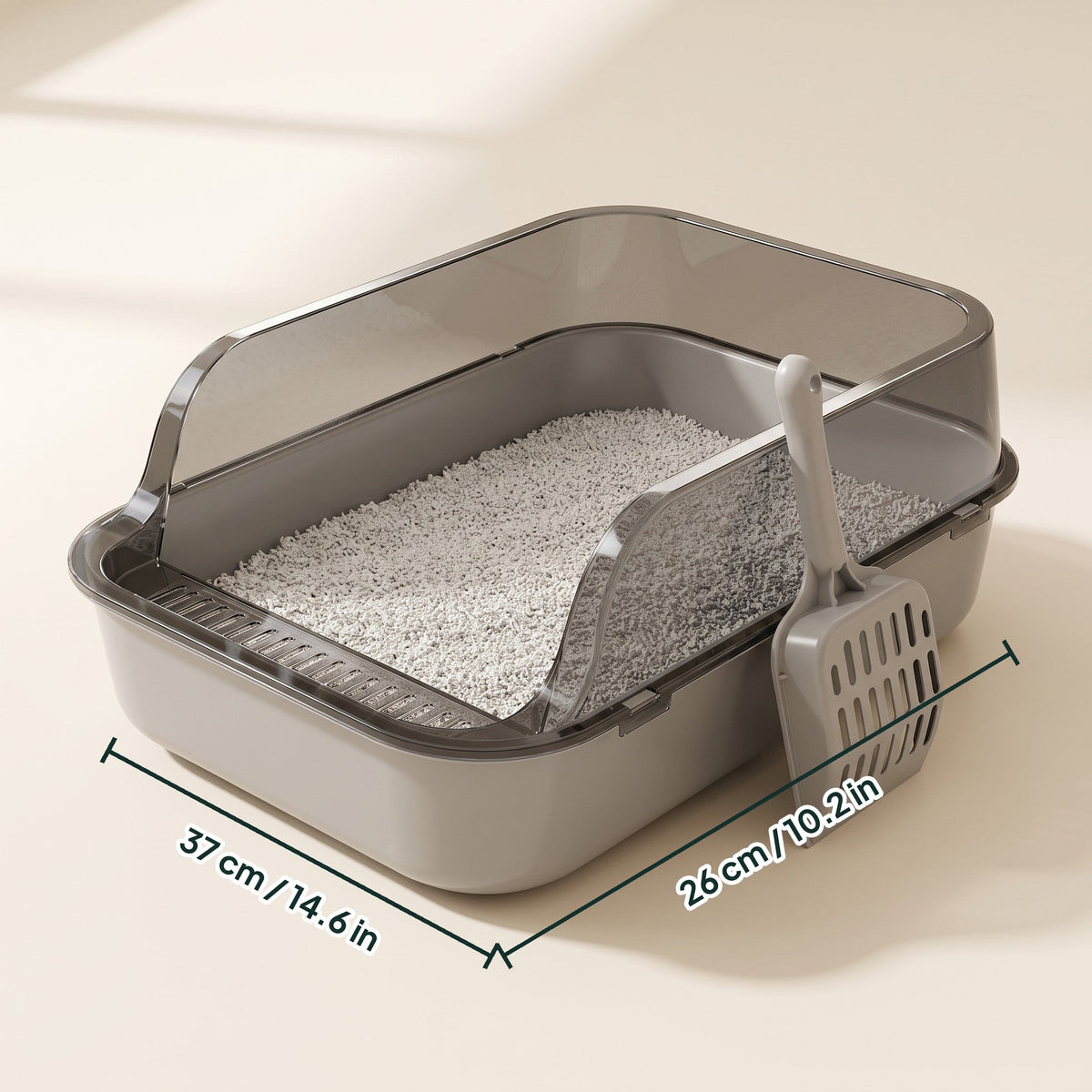 High-Sided Semi-Enclosed Litter Tray, dimensions