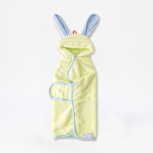Hooded Fleece Dog Bathrobe