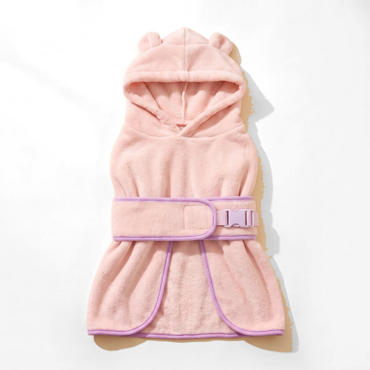 Hooded Microfiber Dog Bathrobe