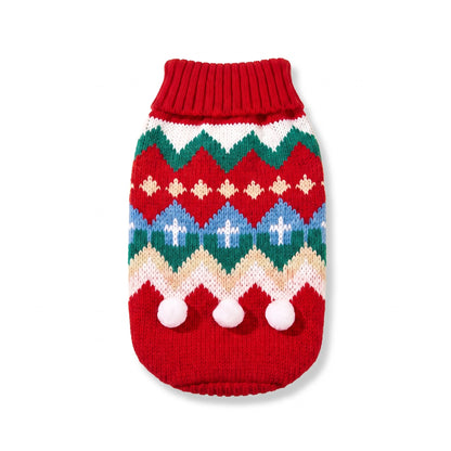 Knitted Christmas Jumper for Dogs and Cats in Red