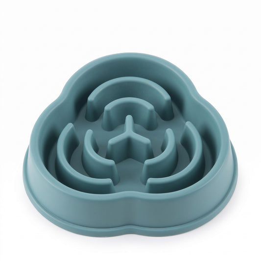 Maze Slow Feeder Bowl, Cloud, Teal