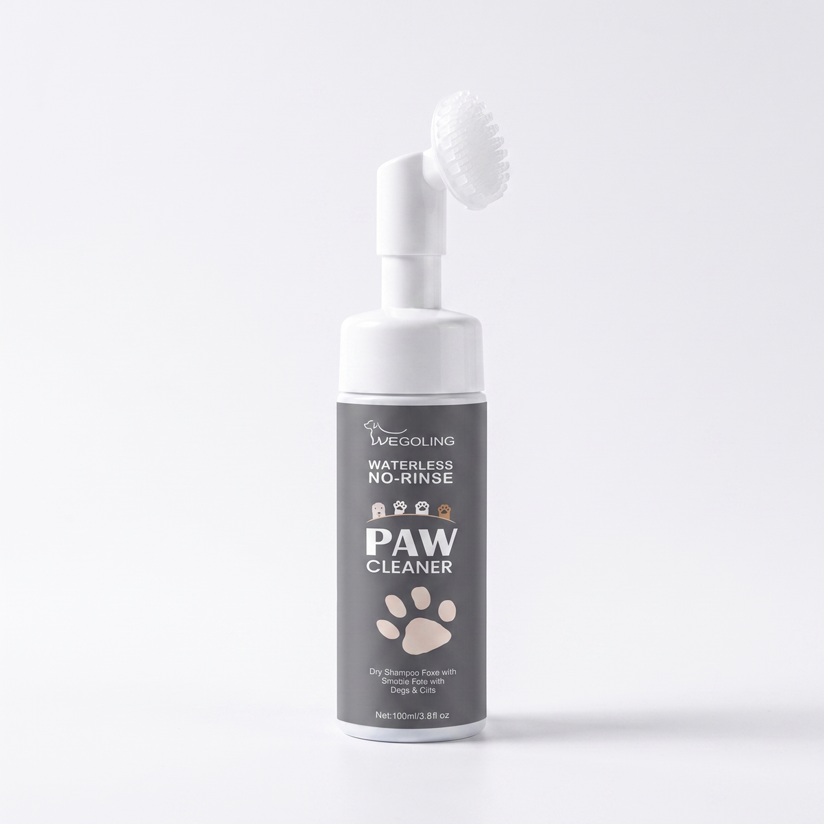No-Rinse Paw Cleaning Foam with Brush Cap