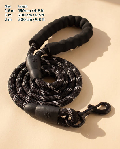 Reflective Rope Leash with Padded Handle, dimensions