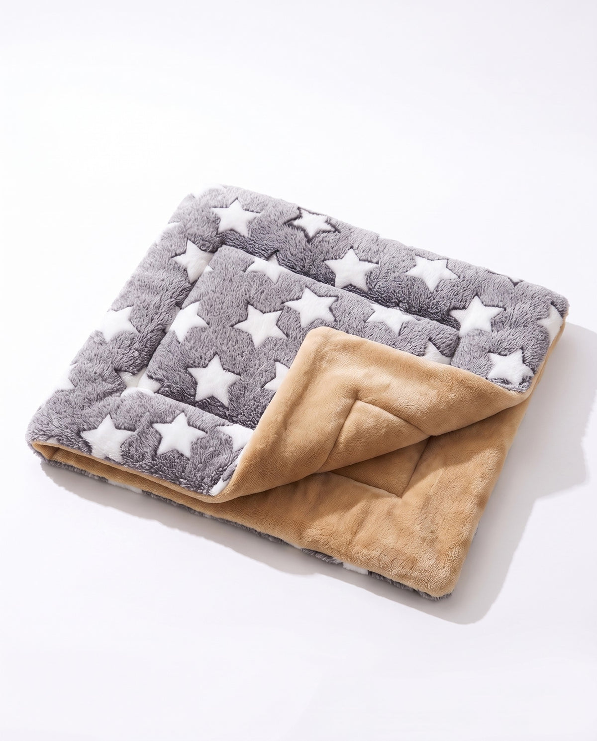 Reversible Flannel Pet Mat and Blanket, styled in a home setting