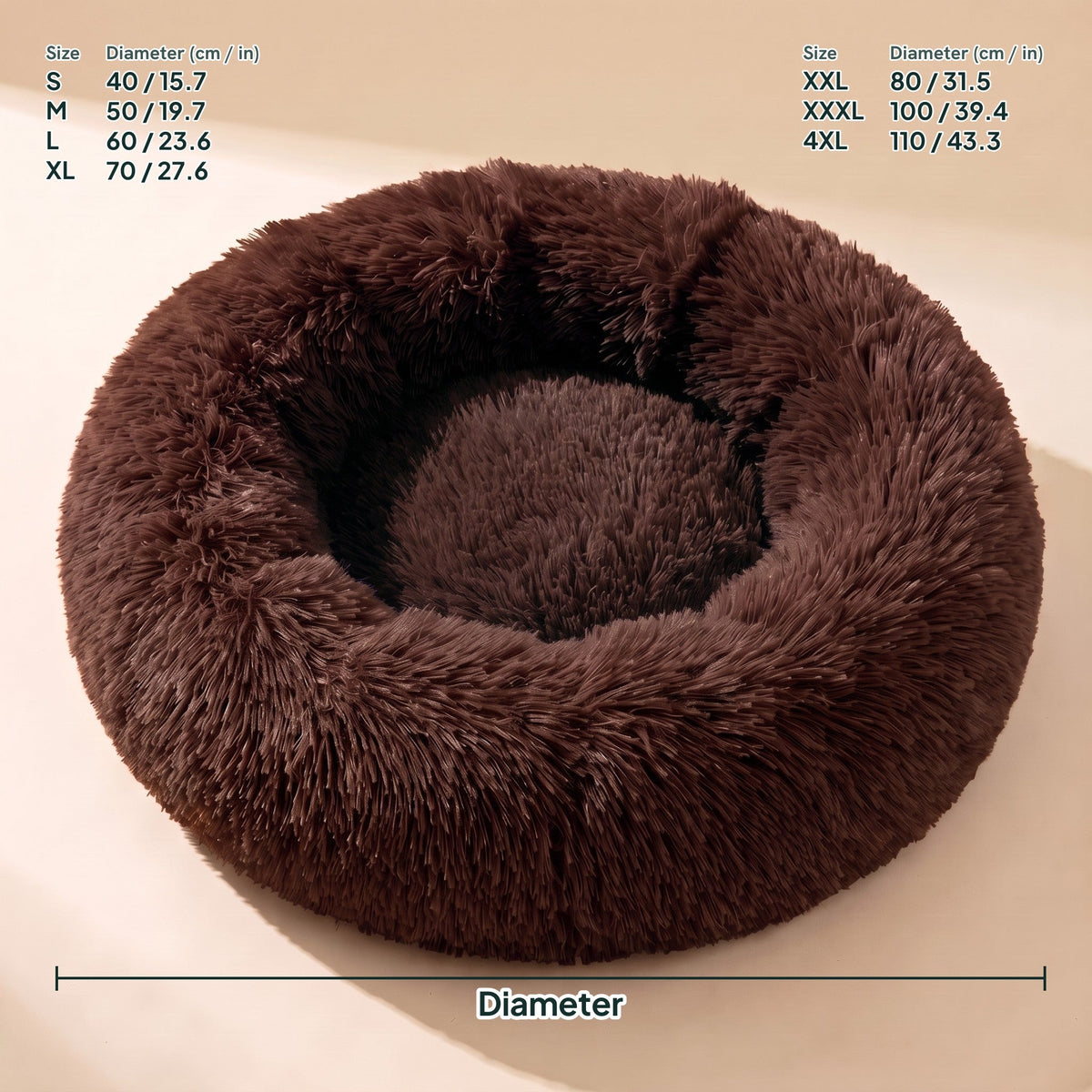 Donut Bed, dimensions