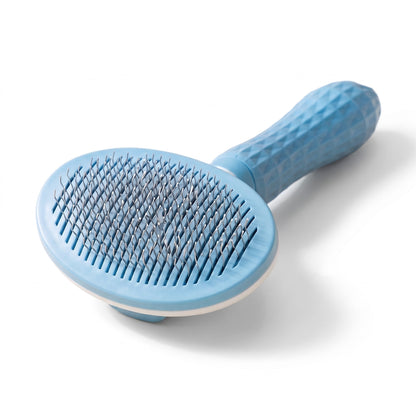 Self-Cleaning Slicker Brush, One-Click - blue