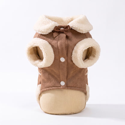 Shearling-Trim Winter Dog Jacket