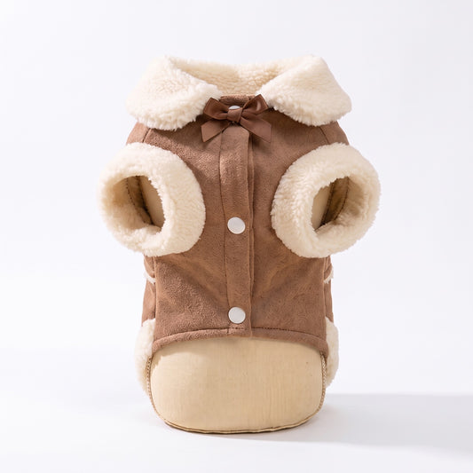 Shearling-Trim Winter Dog Jacket