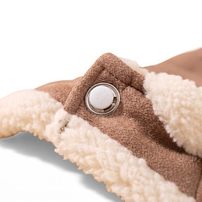 Shearling-Trim Winter Dog Jacket, close-up detail