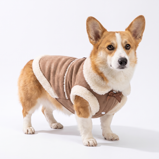 Shearling-Trim Winter Dog Jacket