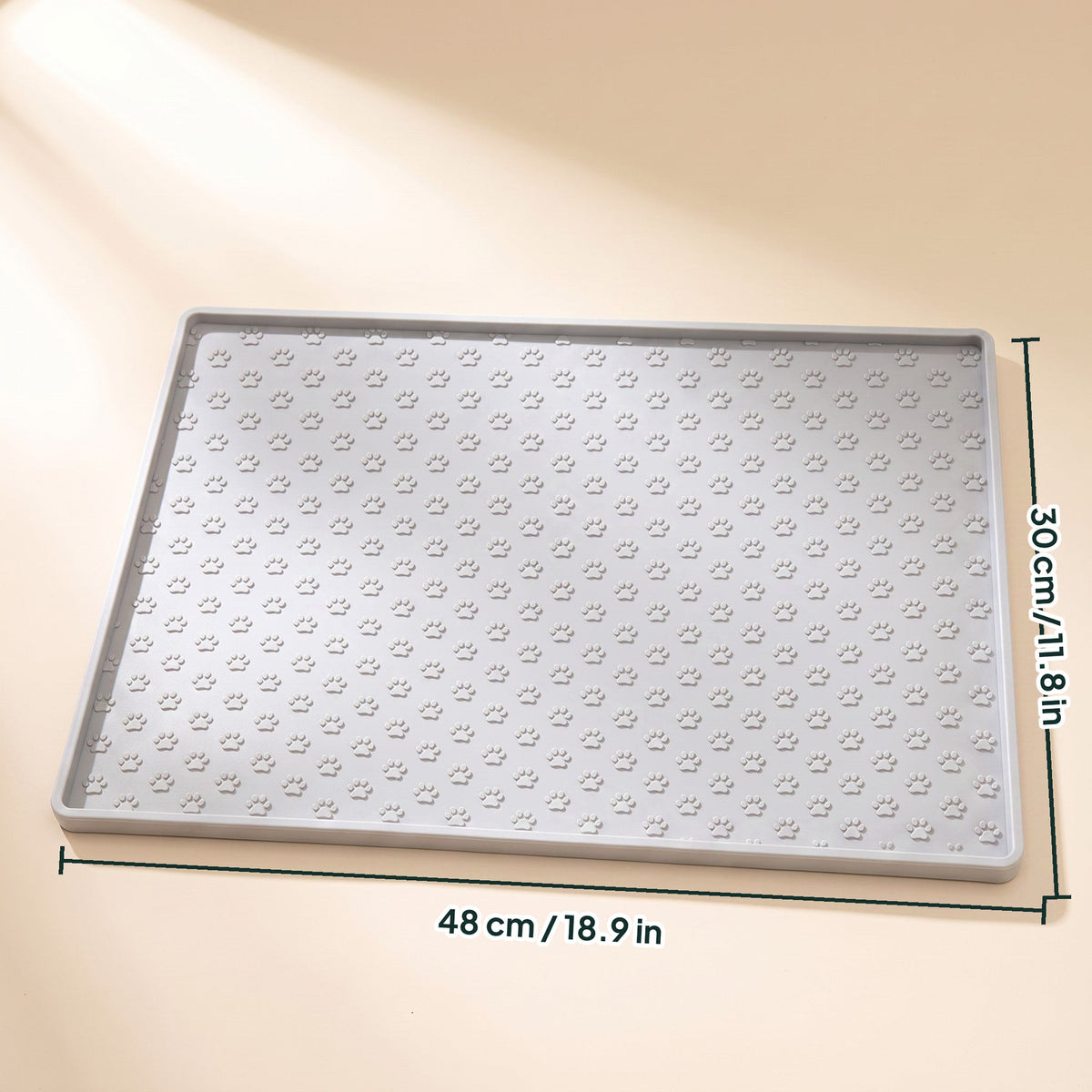 Silicone Paw Print Feeding Mat, dimensions