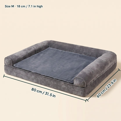 Sofa-Style Bolster Dog Bed, Waterproof, dimensions