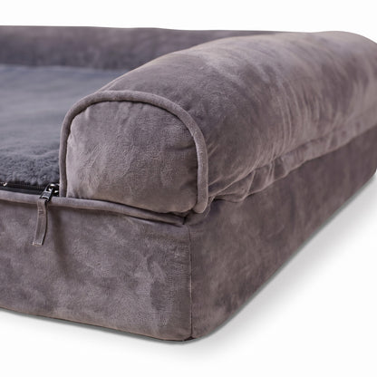 Sofa-Style Bolster Dog Bed, Waterproof, close-up detail