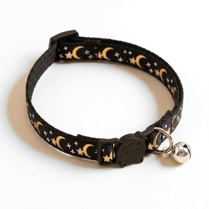 Star and Moon Cat Collar with Bell