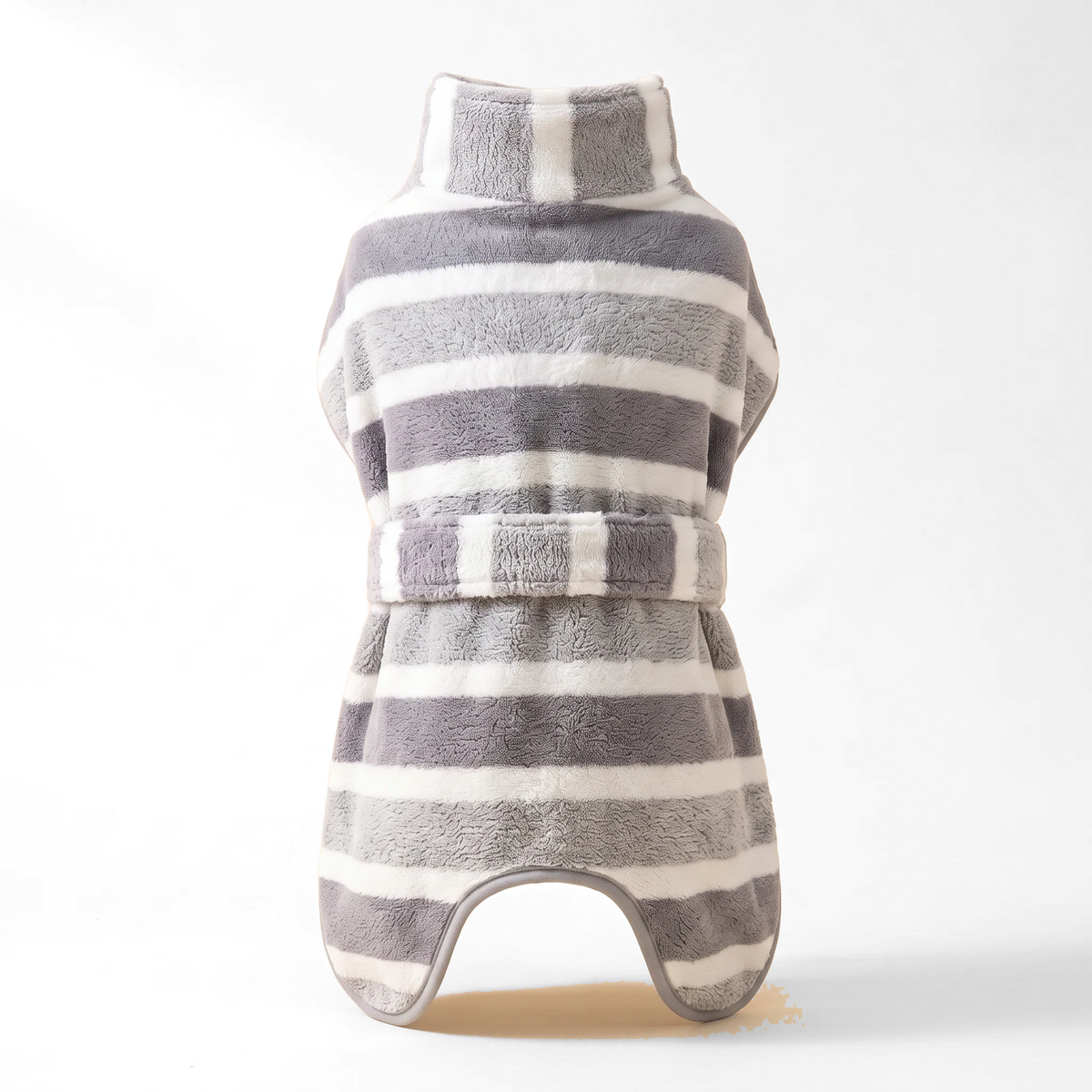 Striped Microfiber Dog Bathrobe