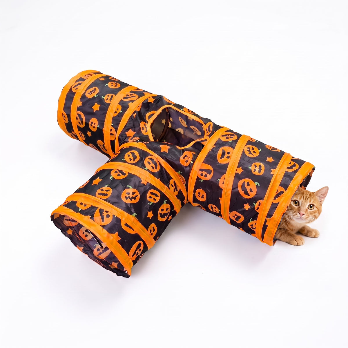 Pumpkin Print Cat Play Tunnel