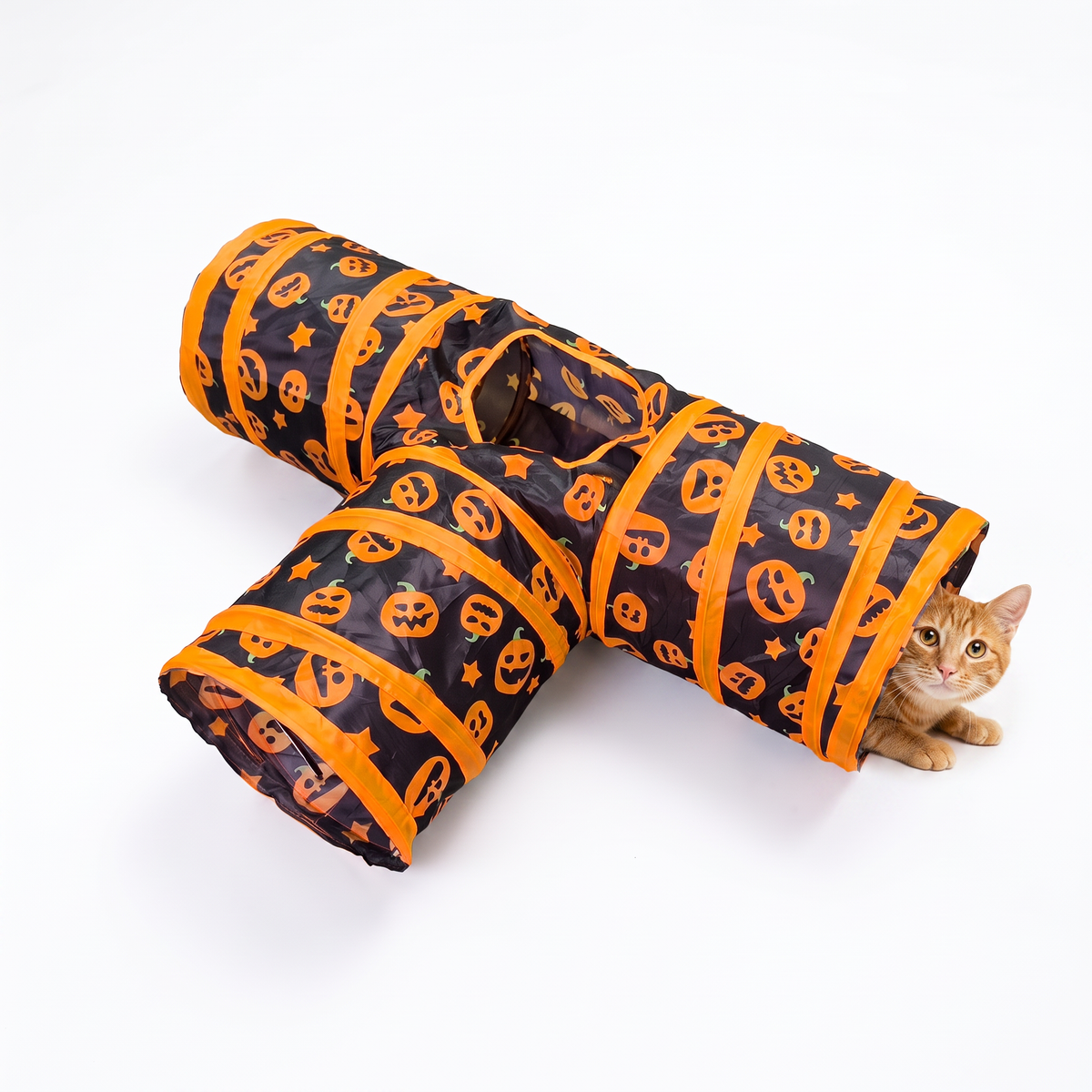 Pumpkin Print Cat Play Tunnel