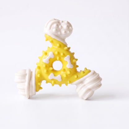 TPR-Coated Nylon Bone Chew Toy - yellow
