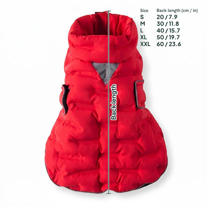 Windproof Padded Dog Coat, dimensions
